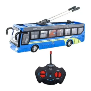 Remote Control (RC) City Bus Toy with Lights, 4 Channels, Rechargeable