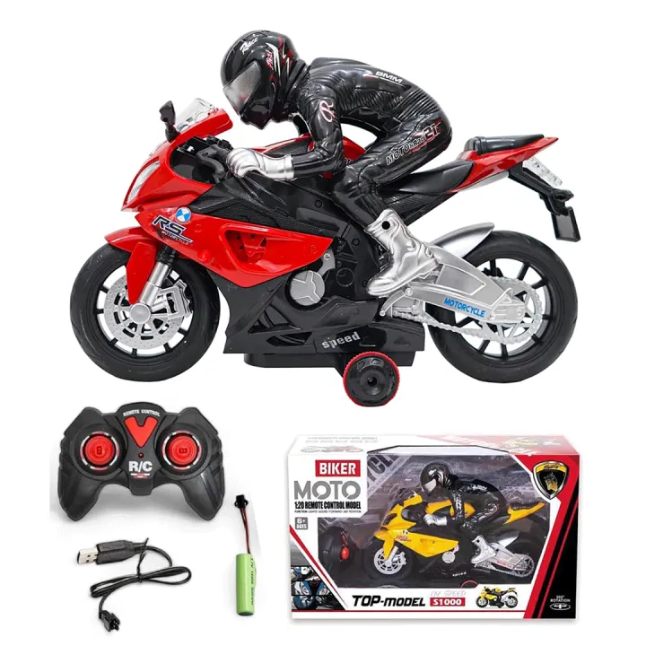 Remote Control Motorcycle Toy, High-Speed Racing, 2 Wheeled color Race Moto Remote Control Bike